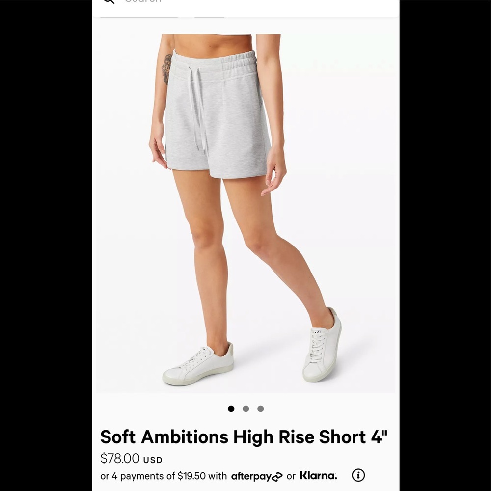 Lululemon Soft Ambition Shorts size 8